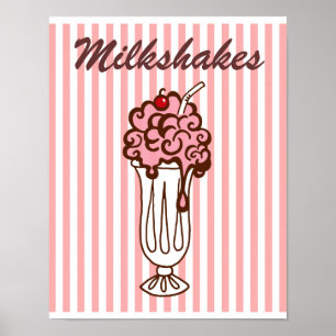 Retro Sodasjop Diner Decor Poster