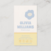 Retro Soft Boho Groovy Checkered Floral Unique 70s Visitekaartje (Achterkant)