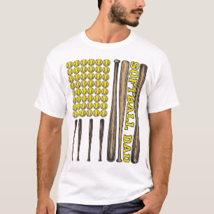 Retro Softbal Vader Knuppel En Bal Vector T-shirt