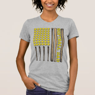 Retro Softbal Vader Knuppel En Bal Vector T-shirt