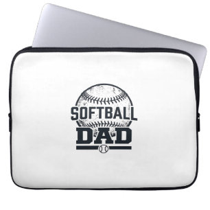Retro Softbal Vader Vector T-Shirt Ontwerp_1 Laptop Sleeve
