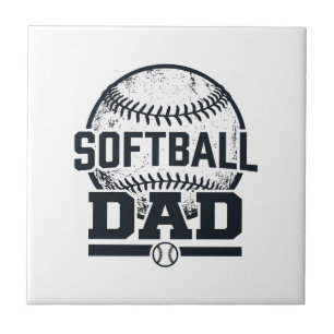 Retro Softbal Vader Vector T-Shirt Ontwerp_1 Tegeltje