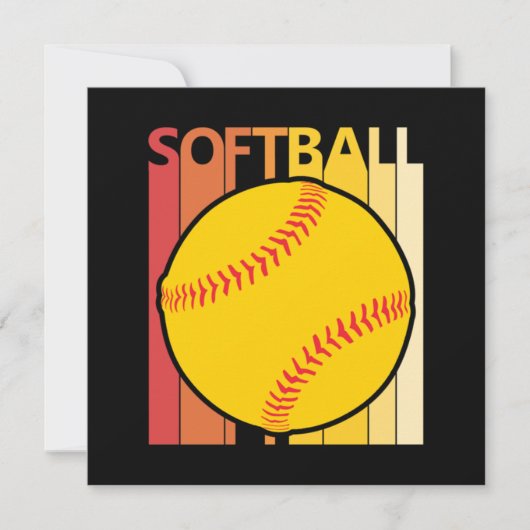 Retro Softball Bedankkaart (Voorkant)