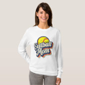 Retro Softball mama Funny  Softball Mam Moth T-shirt (Voorkant volledig)