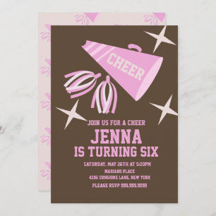 Retro Soirée Cheerleader Invitation d'anniversaire