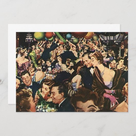 Retro Soiree Party Bash wing Blank Kaart (Voorkant / Achterkant)