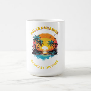 Retro Solar Paradise Geleide door de Getijden T-Sh Koffiemok