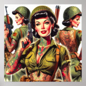 Retro Soldier Meisjes Poster (Voorkant)