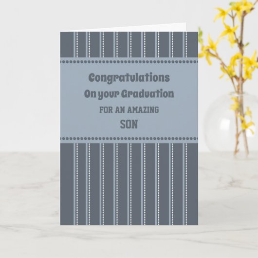 Retro Son Gefeliciteerd Afstuderen Kaart (Gele Bloem)