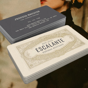  retro sophisticated Franse romige rand Visitekaartje