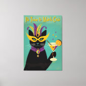 Retro Sophisticats Its Time to Mardi Gras Martini Canvas Afdruk (Voorkant)