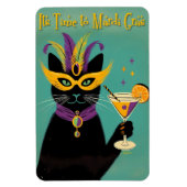 Retro Sophisticats Its Time to Mardi Gras Martini Magneet (Verticaal)
