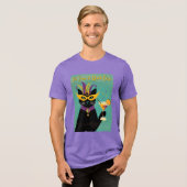Retro Sophisticats Its Time to Mardi Gras Martini Tri-Blend Shirt (Voorkant volledig)