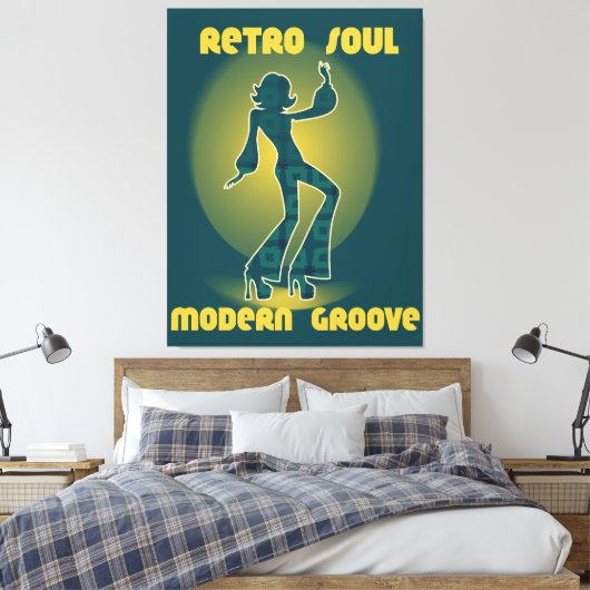 Retro Soul Modern Groove Canvas Afdruk (Insitu (Slaapkamer))