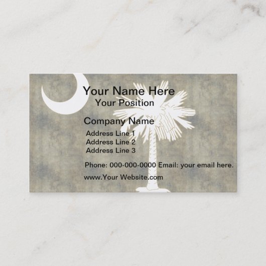 Retro South Carolina Flag Visitekaartje (Voorkant)