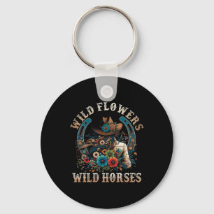 Retro Southern Sunset Cowgirl Wilde Bloemen - Wild Sleutelhanger
