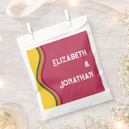 Retro Southwestern Waves Wedding Bedankzakje (Geknipt)