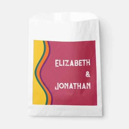 Retro Southwestern Waves Wedding Bedankzakje (Voorkant)