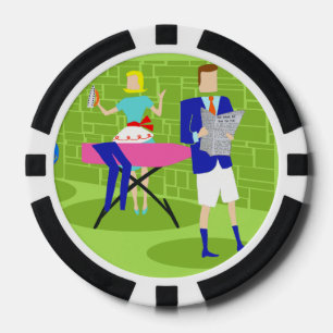 Retro Spaander van de Pook van het Paar van de Pokerchips
