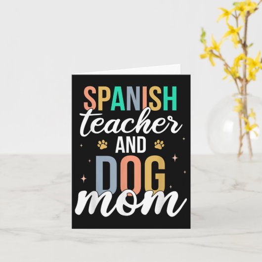 Retro Spaans Leraar &amp; Hond Moeder Grappig Eers Kaart (Gele Bloem)