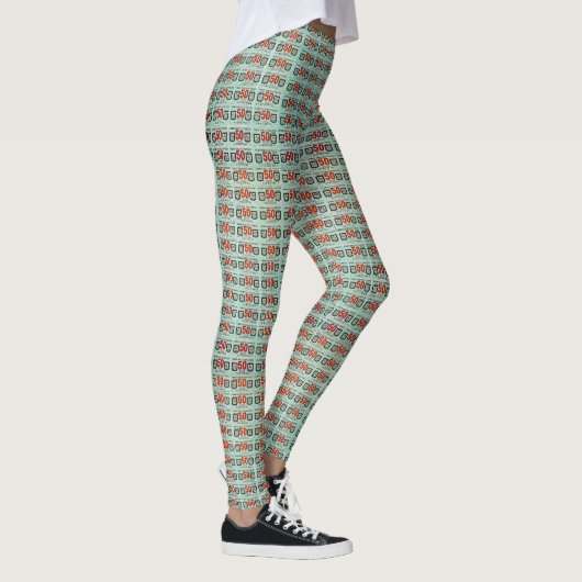 Retro Spaarzegel Collectie Leggings (Rechts)