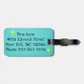 Retro Space Age Cartoon Couple Bagagelabel (Achterkant horizontaal)