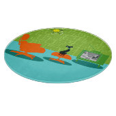 Retro Space Age Kat Cutting Board Snijplank (Hoek)