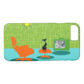 Retro Space Age Kat iPhone 7 Hoesje (Achterkant (Horizontaal))