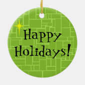 Retro Space Age Kat kerstversiering Keramisch Ornament (Achterkant)