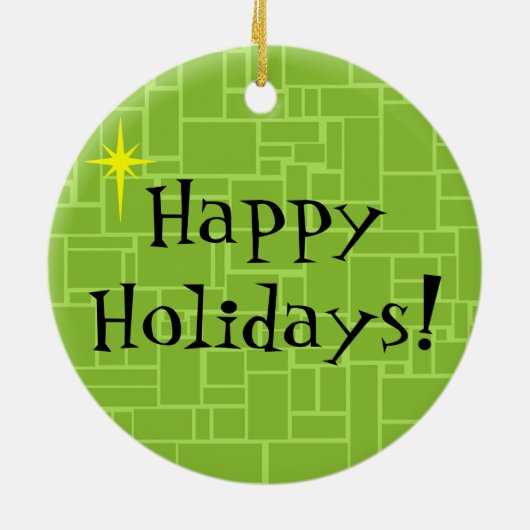 Retro Space Age Kat kerstversiering Keramisch Ornament (Achterkant)