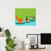 Retro Space Age Kat Poster (Thuiskantoor)