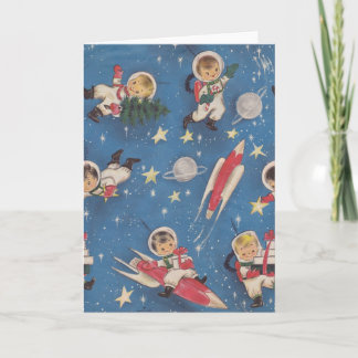 Retro Space-Age kerst Kaart