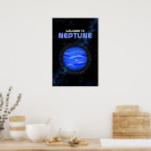 Retro Space Art avec Planète Neptune Poster (Cuisine)