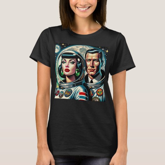 Retro Space Astronauts T-shirt (Voorkant)