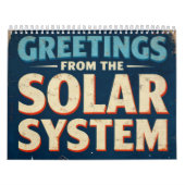 Retro Space Calendar - Groeten van de planeten Kalender (Hoes)