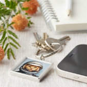 Retro Space Cat Sleutelhanger (Zijkant)