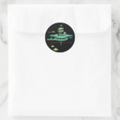 Retro Space Diner Ronde Sticker (Tas)