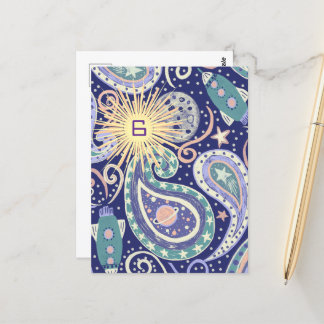 Retro Space Galaxy Birthday Card Briefkaart