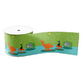Retro Space Kat Grosgrain lbon Lint (Spoel)