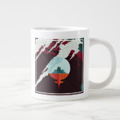 Retro Space Poster-Cassini missie naar Saturnus Extra Grote Beker (Rechts)