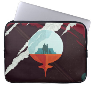 Retro Space Poster-Cassini missie naar Saturnus Laptop Sleeve