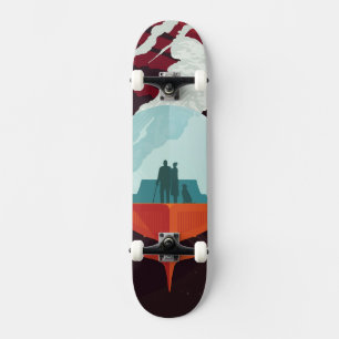 Retro Space Poster-Cassini missie naar Saturnus Skateboard