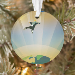 Retro Space Poster-De zwaartekracht van een Super  Ornament