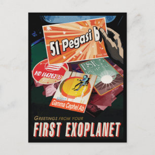 Retro Space Poster-Exoplanet Discovery 51 Pegasi B Briefkaart