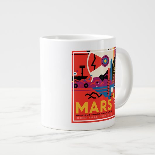 Retro Space Poster - Mars Exploration Program. Extra Grote Beker (Voorkant rechts)