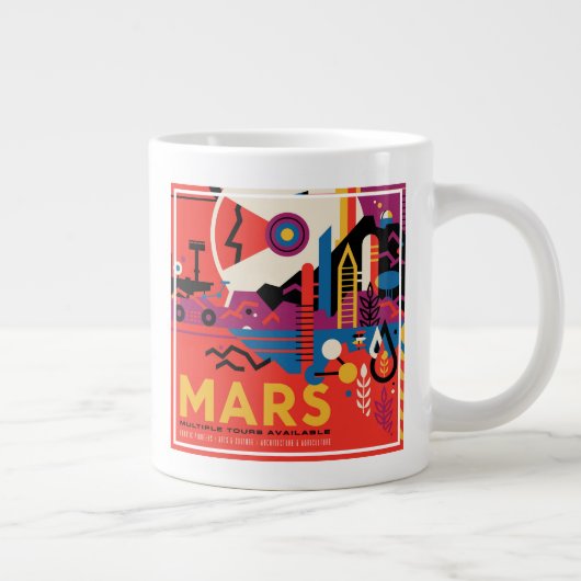 Retro Space Poster - Mars Exploration Program. Extra Grote Beker (Rechts)