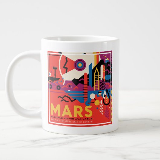 Retro Space Poster - Mars Exploration Program. Extra Grote Beker (Links)
