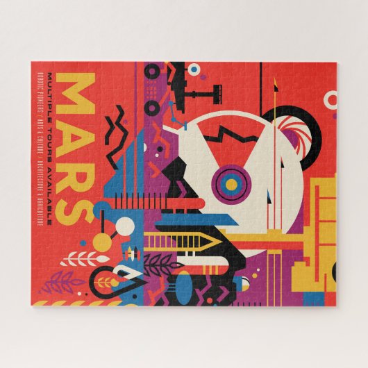 Retro Space Poster - Mars Exploration Program. Legpuzzel (Horizontaal)