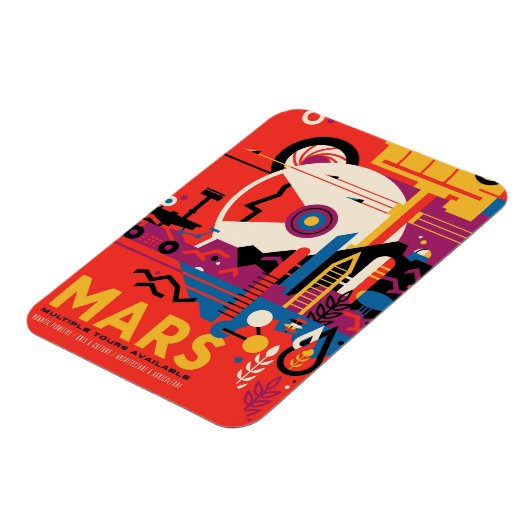 Retro Space Poster - Mars Exploration Program. Magneet (Linkerzijde)
