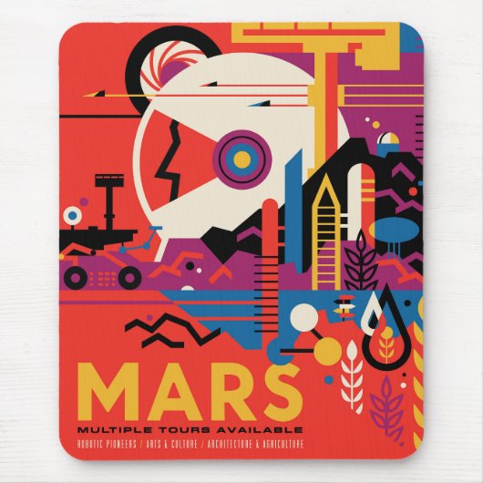 Retro Space Poster - Mars Exploration Program. Muismat (Voorkant)